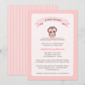 Roze boomkor Breng een Uitnodiging van het Baby sh (Voorkant / Achterkant)