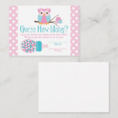 Roze boomkorflens Baby shower gans Informatiekaartje (Voorkant / Achterkant)