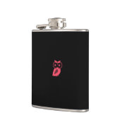 Roze boomkorflesje met vinylwikkel heupfles (Links)