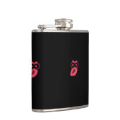 Roze boomkorflesje met vinylwikkel heupfles (Rechts)