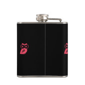 Roze boomkorflesje met vinylwikkel heupfles (Achterkant)