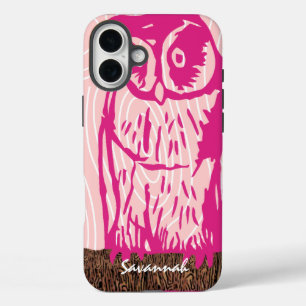 Roze boomkorpatroon voor hout Kies uw kleur iPhone 16 Plus Hoesje