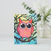Roze boomkorren briefkaart (Staand voorkant)