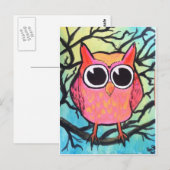 Roze boomkorren briefkaart (Voorkant / Achterkant)