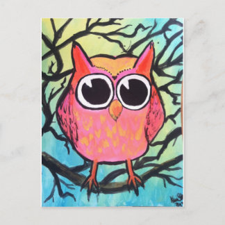 Roze boomkorren briefkaart