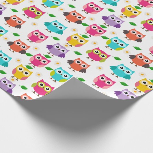 Roze boomkorren cadeaupapier (Hoek)