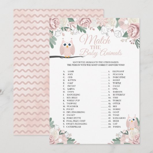 Roze boomkorren die overeenkomen met de Kaart van (Voorkant / Achterkant)