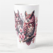 Roze boomkorren latte mok (Voorkant)