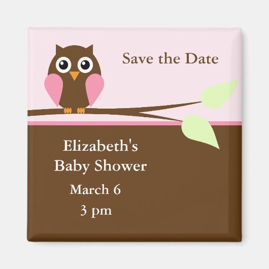 Roze boomkorren magneet (Voorkant)