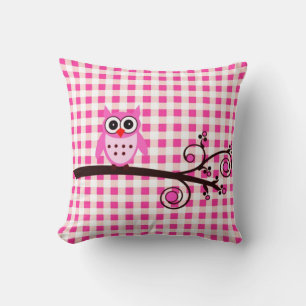 Roze boomkorren op Branch American Mojo Pillow Kussen
