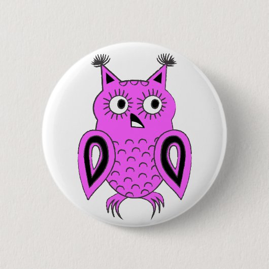 Roze boomkorren ronde button 5,7 cm (Voorkant)