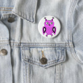 Roze boomkorren ronde button 5,7 cm (In situ)