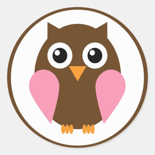 Roze boomkorren ronde sticker (Voorkant)
