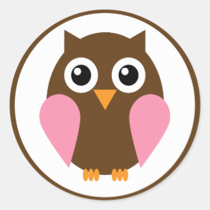 Roze boomkorren ronde sticker