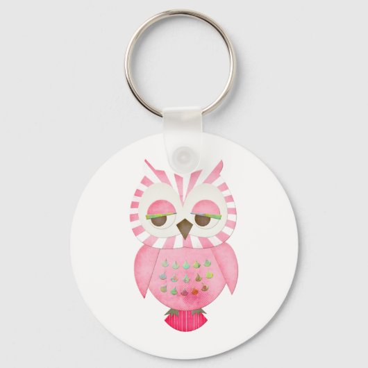 Roze boomkorren sleutelhanger (Voorkant)