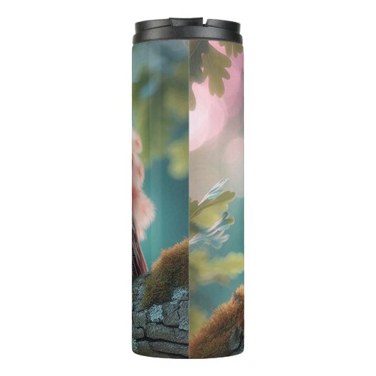 Roze boomkorren thermosbeker (Achterkant)