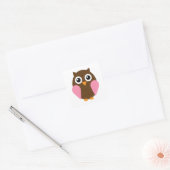 Roze boomkorren vierkante sticker (Envelop)