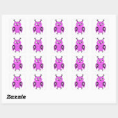 Roze boomkorren vierkante sticker (Vel)