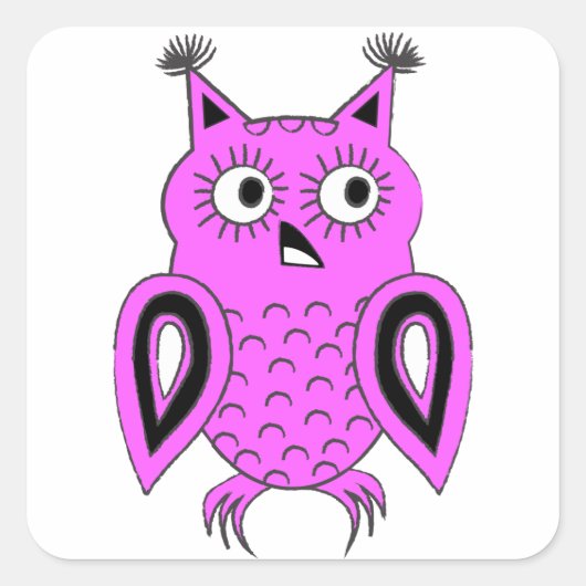 Roze boomkorren vierkante sticker (Voorkant)