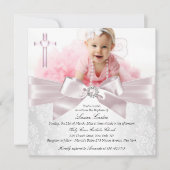  roze boomkruis foto's Baptisme/Christening Kaart (Voorkant)