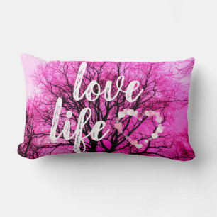 Roze boomontwerp - Liefde Kussen