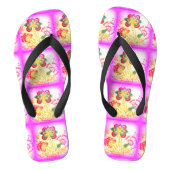 roze boompalmen teenslippers (Voetbed)