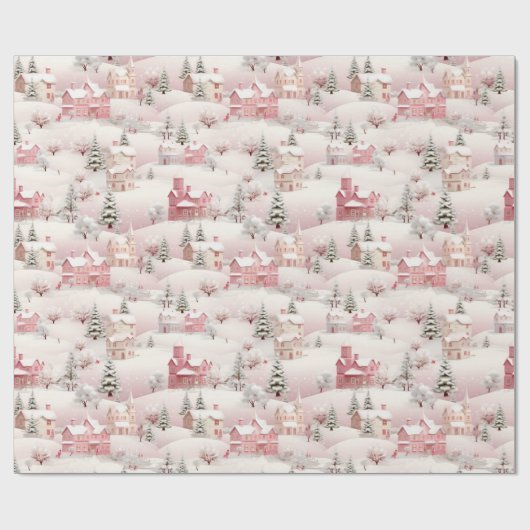  roze boompatroon cadeaupapier (Vlak)