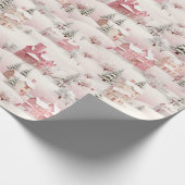  roze boompatroon cadeaupapier (Hoek)