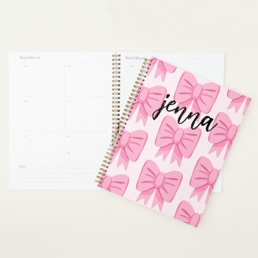 Roze boompatroonplank met naam planner (Display)