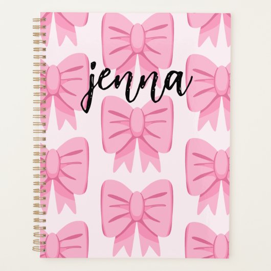 Roze boompatroonplank met naam planner (Voorkant)