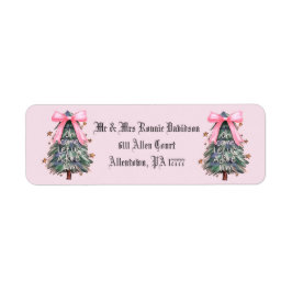 Roze Boompje Retouradreslabels Etiket