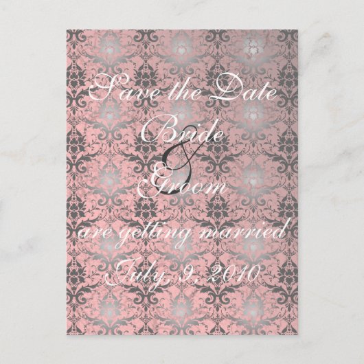 Roze boomstam sparen het Briefkaart van de Datum (Voorkant)