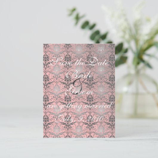 Roze boomstam sparen het Briefkaart van de Datum (Staand voorkant)