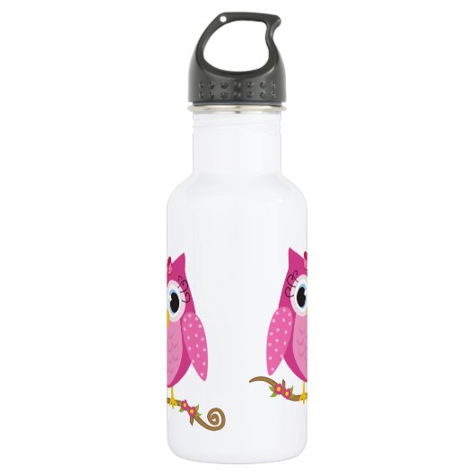 Roze boomvormig ontwerp waterfles  (Voorkant)