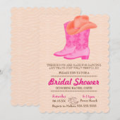Roze Boot Cowgirl Country Bruids Douche Uitnodigin Kaart (Voorkant / Achterkant)