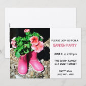 Roze Boot Garden Party - Uitnodiging (Voorkant / Achterkant)