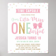 Roze boot Miss ONEderful Birthday Time Capsule Sig