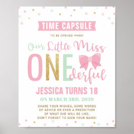 Roze boot Miss ONEderful Birthday Time Capsule Sig Poster