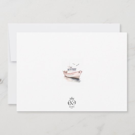 Roze Boot Verjaardag Foto Uitnodiging (Achterkant)