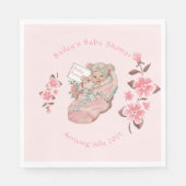 Roze Bootie  Baby Girl Baby shower Servet (Voorkant)