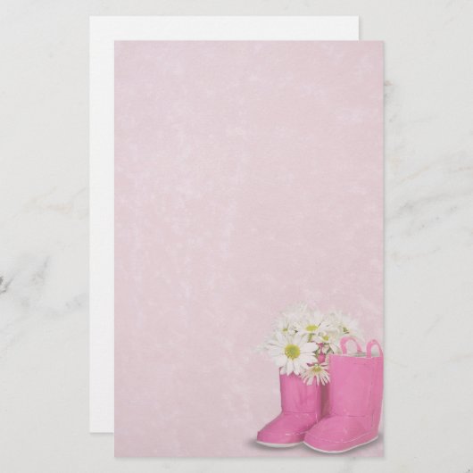 Roze Boots Briefpapier (Voorkant / Achterkant)