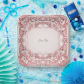 Roze Bord Floral Paper (Feest)