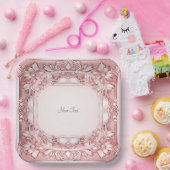 Roze Bord Floral Paper (Feest)