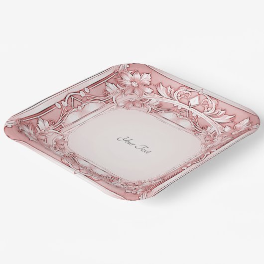 Roze Bord Floral Paper (Gebogen)
