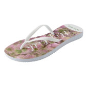  Roze & Bord Groene Bloemen Hydrangea Teenslippers (Schuin)