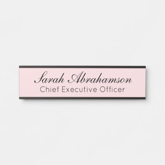  roze Bord - Kantoor Deurteken Deurbordje (Voorkant)