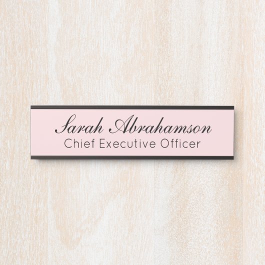 roze Bord - Kantoor Deurteken Deurbordje (Voorkant)