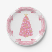Roze Bord kerstboompapier (Voorkant)