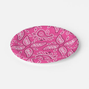 Roze bord van het Land Paisley-patroon