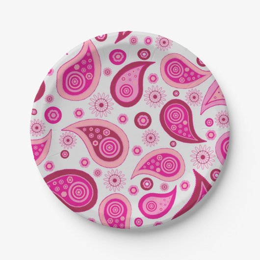 Roze bord van papier van Paisley (Voorkant)